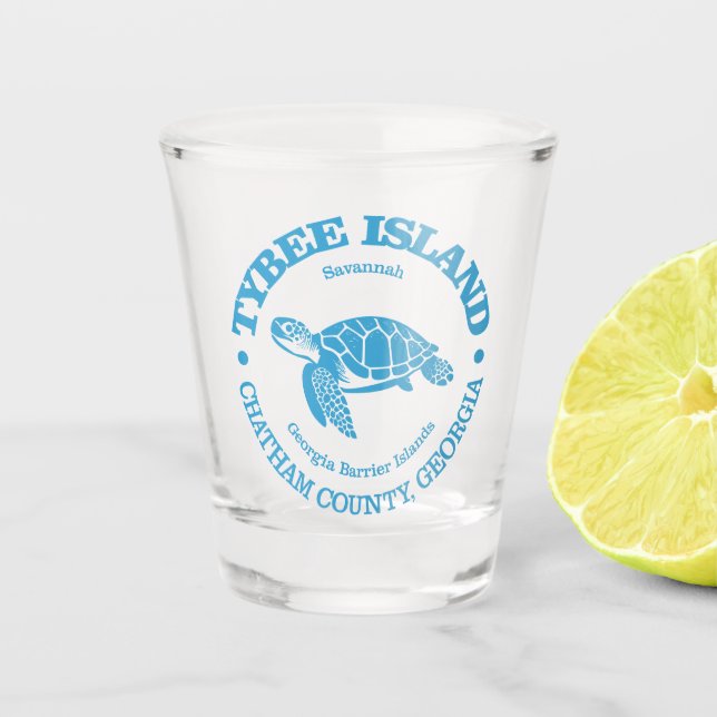 Verre A Shot Île de Tybee (tortue de mer) (Devant)