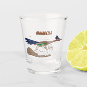 Verre A Shot Illustration amusante de la caricature d'oiseau du