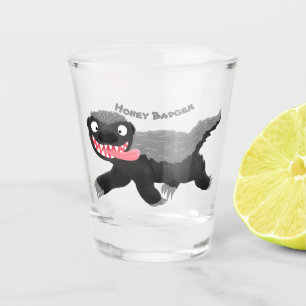Verre A Shot Illustration de blaireau au miel affamé