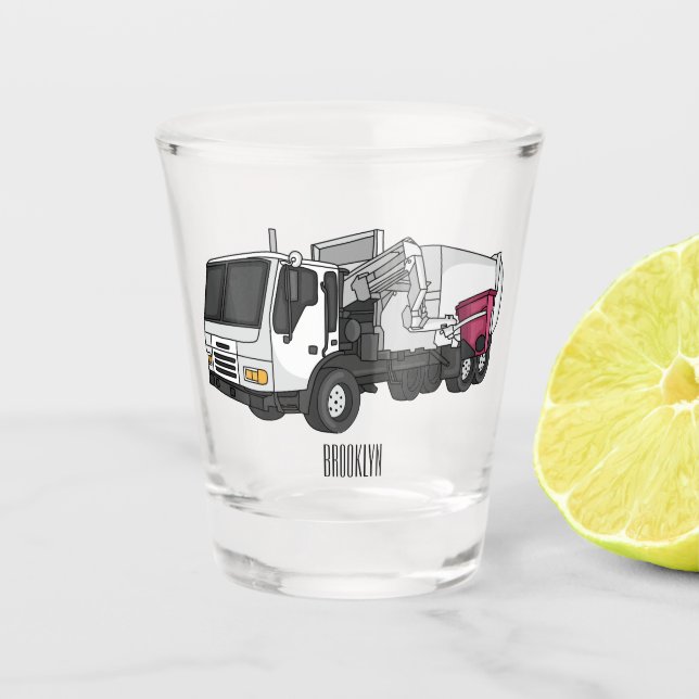 Verre A Shot Illustration de camion à ordures (Devant)