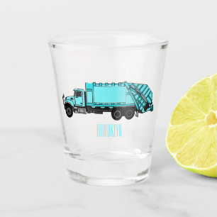 Verre A Shot Illustration de camion poubelle de dessin animé