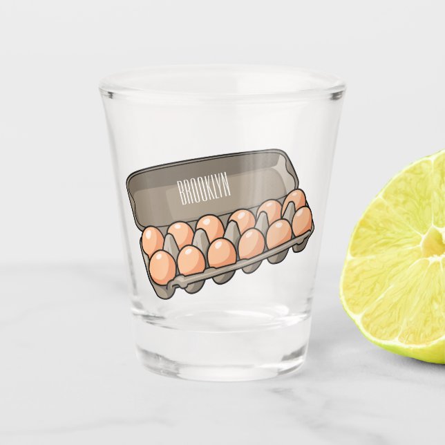 Verre A Shot Illustration de carton d'oeufs (Devant)