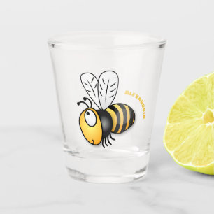 Verre A Shot Illustration de dessin animé d'abeilles joyeux
