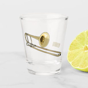 Verre A Shot Illustration de dessin animé de Trombone