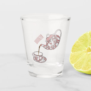 Verre A Shot Illustration de dessin animé d'un ensemble de tass