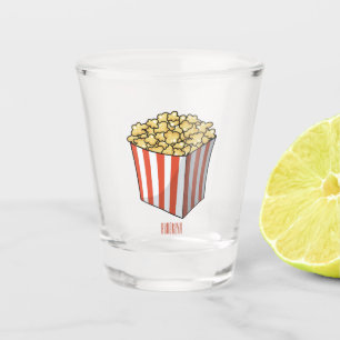 Verre A Shot Illustration de dessin animé Popcorn