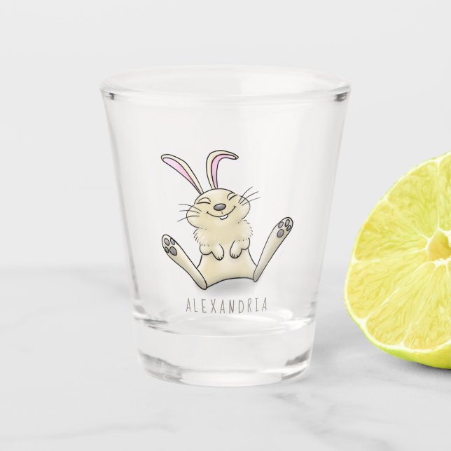 Verre A Shot Illustration de dessin de lapin lapin mou (Devant)