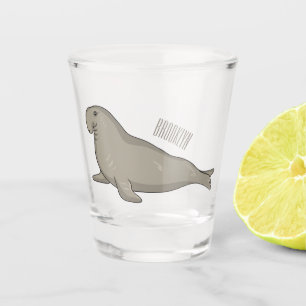 Verre A Shot Illustration de dessin de phoque éléphant