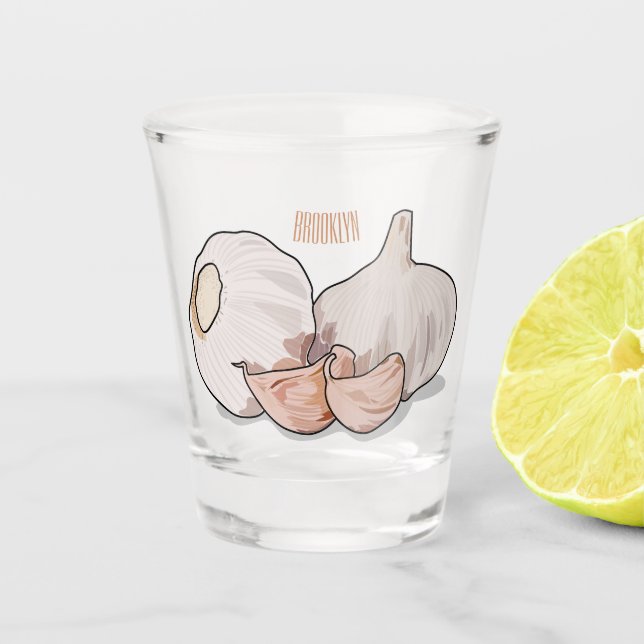 Verre A Shot Illustration de dessin sur l'ail (Devant)