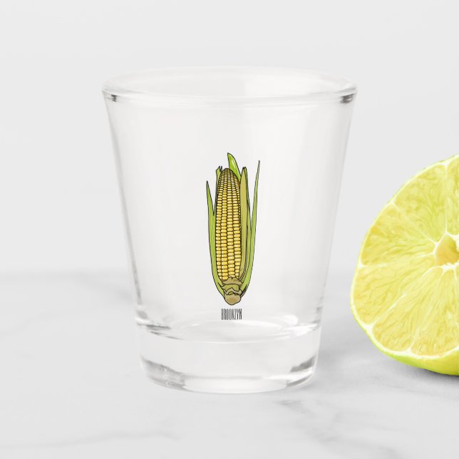 Verre A Shot Illustration de dessin sur le maïs (Devant)