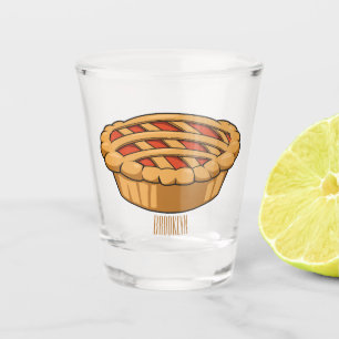 Verre A Shot Illustration de la caricature à tarte