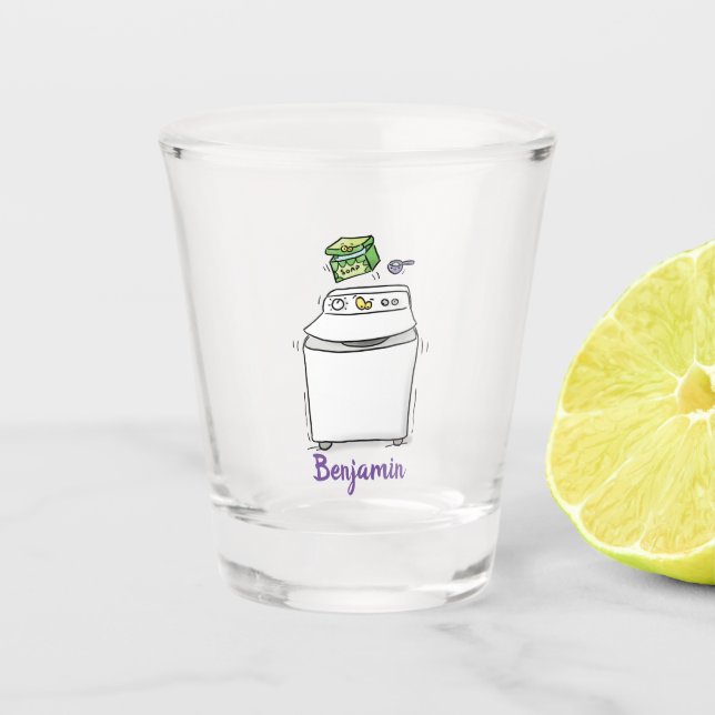 Verre A Shot Illustration de lave-linge mignonne (Devant)