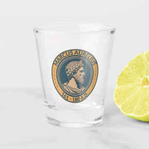 Verre A Shot Illustration de l'empereur romain Marc Aurèle Badg