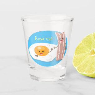 Verre A Shot Illustration de l'oeuf de Cute kawaii et du bacon