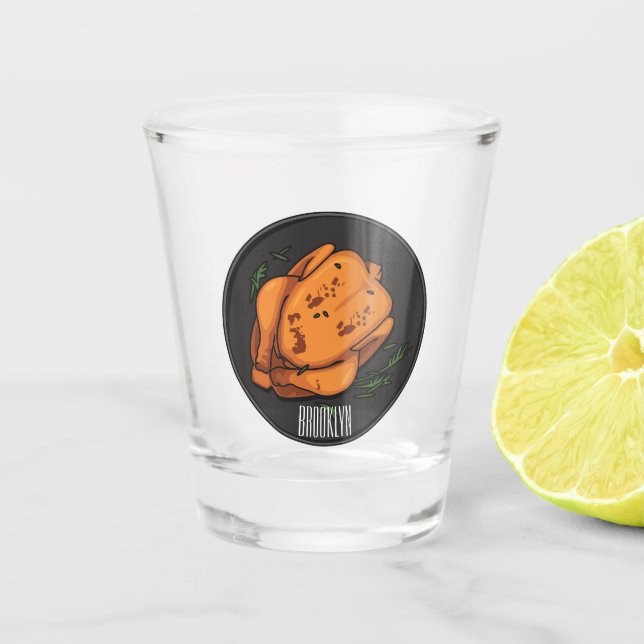Verre A Shot Illustration de poulet rôti (Devant)