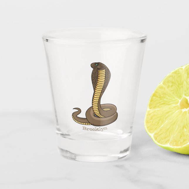 Verre A Shot Illustration de serpent à cobra Brown (Devant)