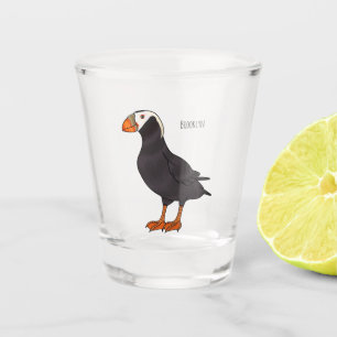Verre A Shot Illustration d'oiseau bouffon touffu