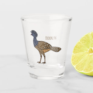 Verre A Shot Illustration d'oiseau de curassow