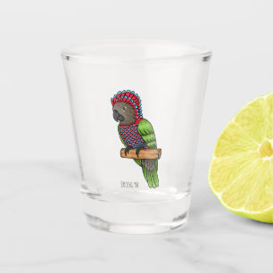 Verre A Shot Illustration d'oiseau perroquet à tête de faucon