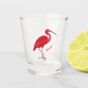 Verre A Shot Illustration d'oiseau Scarlet ibis