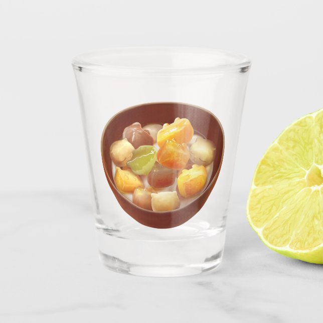 Verre A Shot Illustration du dessert de balle Taro (Devant)