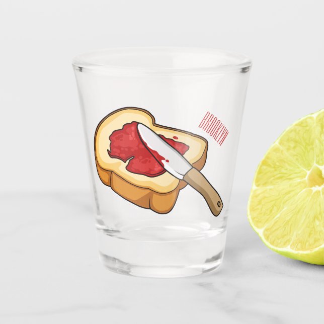 Verre A Shot Illustration du pain et de la confiture (Devant)