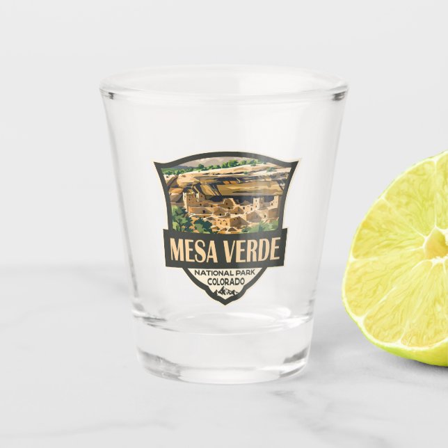 Verre A Shot Illustration du parc national Mesa Verde Travel Ar (Devant)