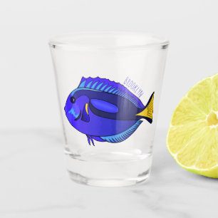 Verre A Shot Illustration du poisson de la cuve bleue