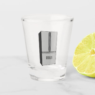 Verre A Shot Illustration du réfrigérateur de porte française