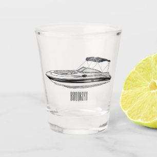 Verre A Shot Illustration d'un bateau à moteur