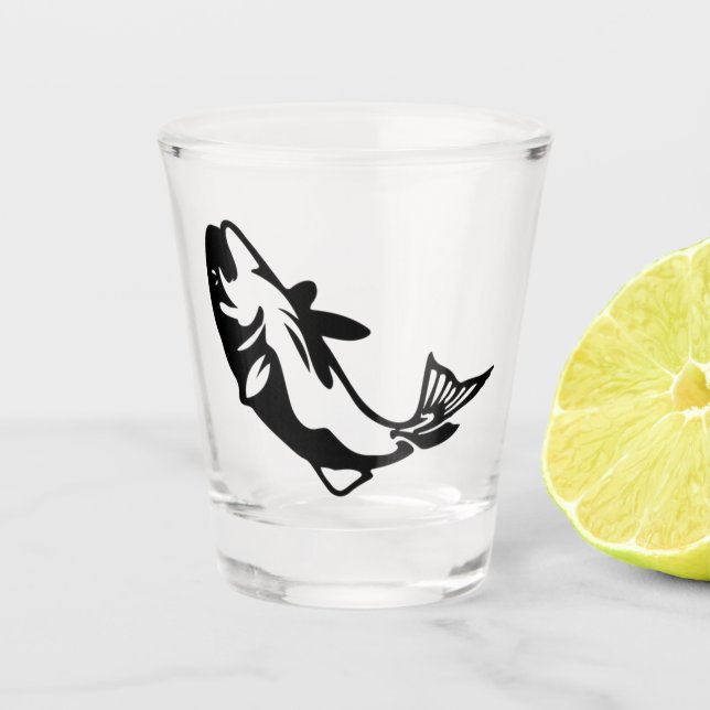 Verre A Shot Image en silhouette noire (Devant)