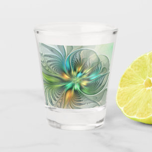 Verre A Shot Imaginaire coloré Moderne Fleur Abstraite Fractale