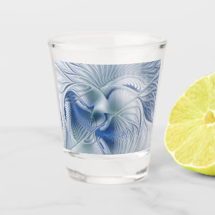 Verre A Shot Imaginaire dynamique tons bleus Abstraits Art frac