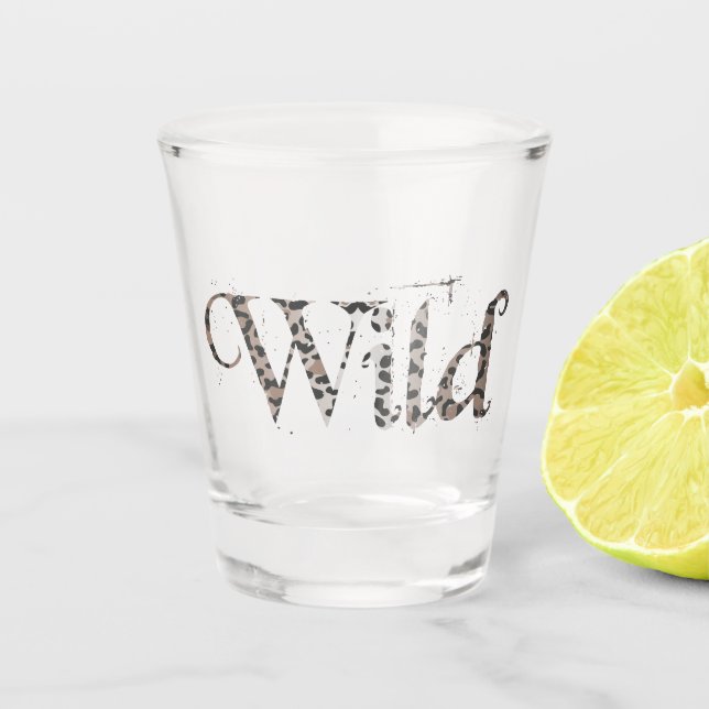 Verre A Shot Impression d'animal léopard sauvage (Devant)