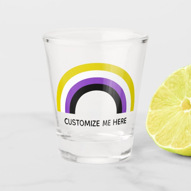 Verre A Shot Indicateur de fierté non binaire Rainbow non binai (Devant)