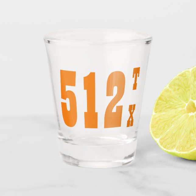 Verre A Shot Indicatif régional 512 (Austin, TX) (Devant)