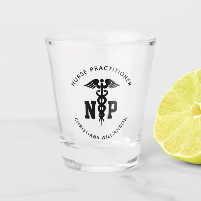 Verre A Shot Infirmière de NP personnalisée Praticien Diplôme C (Devant)