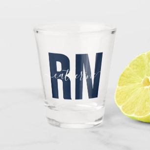 Verre A Shot Infirmière inscrite à la RN personnalisée bleu