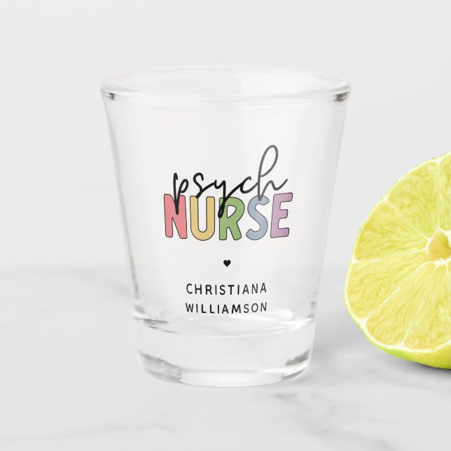 Verre A Shot Infirmière psychique de nom personnalisé | Infirmi (Devant)