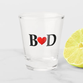 Verre A Shot Initiales coeur personnalisé