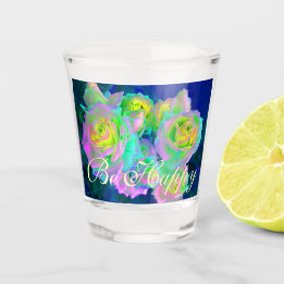 Verre A Shot Iridescente esthétique Roses précoces Soyez heureu