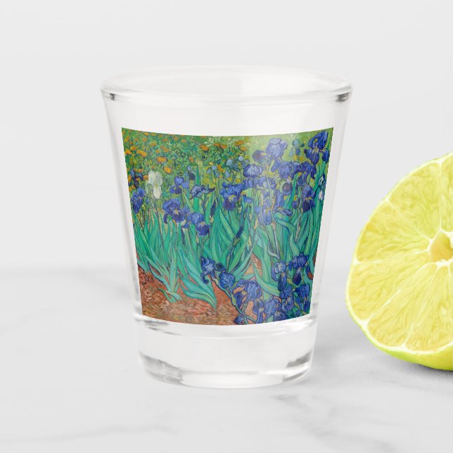 Verre A Shot Irises par Vincent Van Gogh (Devant)