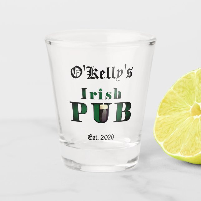 Verre A Shot Irish Pub Bar Taverne Lunettes de bain (Devant)
