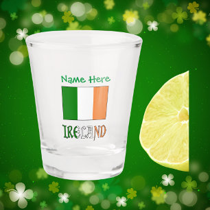 Verre A Shot Irlande Drapeau Irlandais Vert Personnalisation 