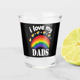 Verre A Shot J'aime la fierté arc-en-ciel de mes papas