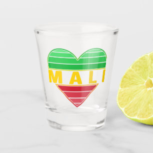 Verre A Shot J'aime le Mali, coeur malien