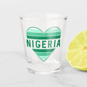 Verre A Shot J'aime le Nigeria, le coeur nigérian