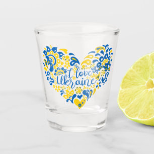 Verre A Shot J'aime Ukraine inspiration citation coeur