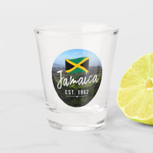 Verre A Shot "Jamaïque Est. Montagnes Bleues 1962 Avec Drapeau