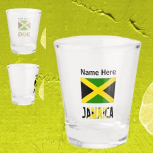 Verre A Shot Jamaïque et drapeau jamaïcain personnalisés 
